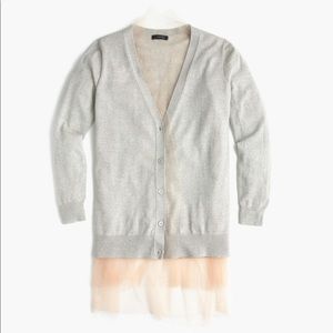 J Crew tulle hem cardigan